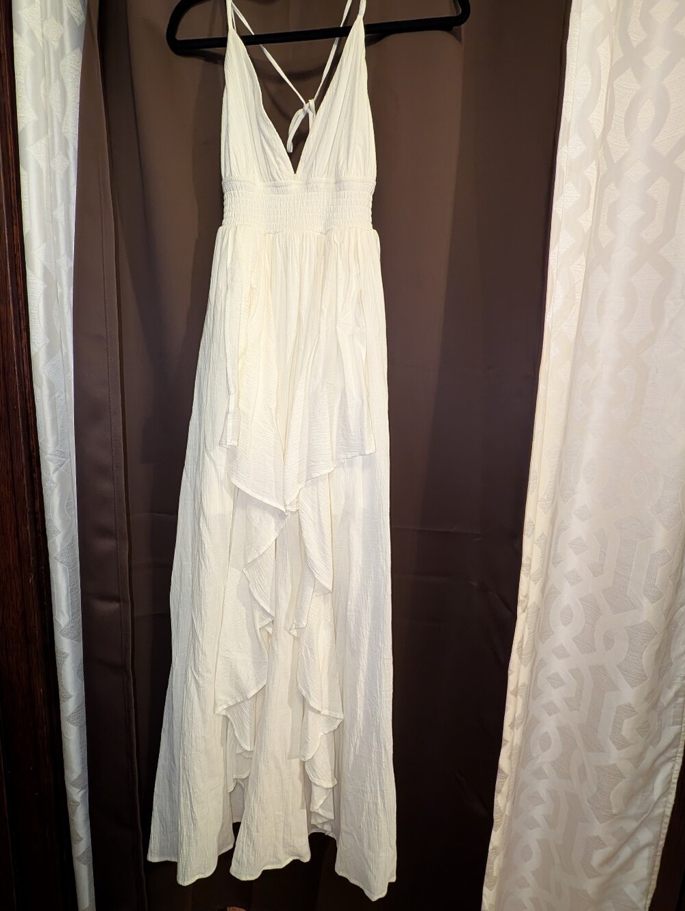 Windsor Women's White Ruffled Maxi Dress